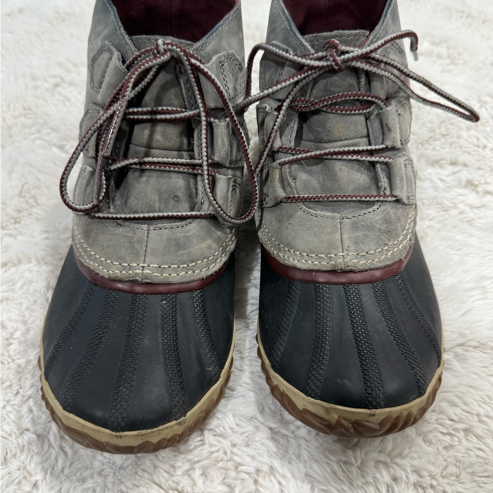 Sorel Women's Gray, Black and Brown Waterproof Lace-Up Duck Boots